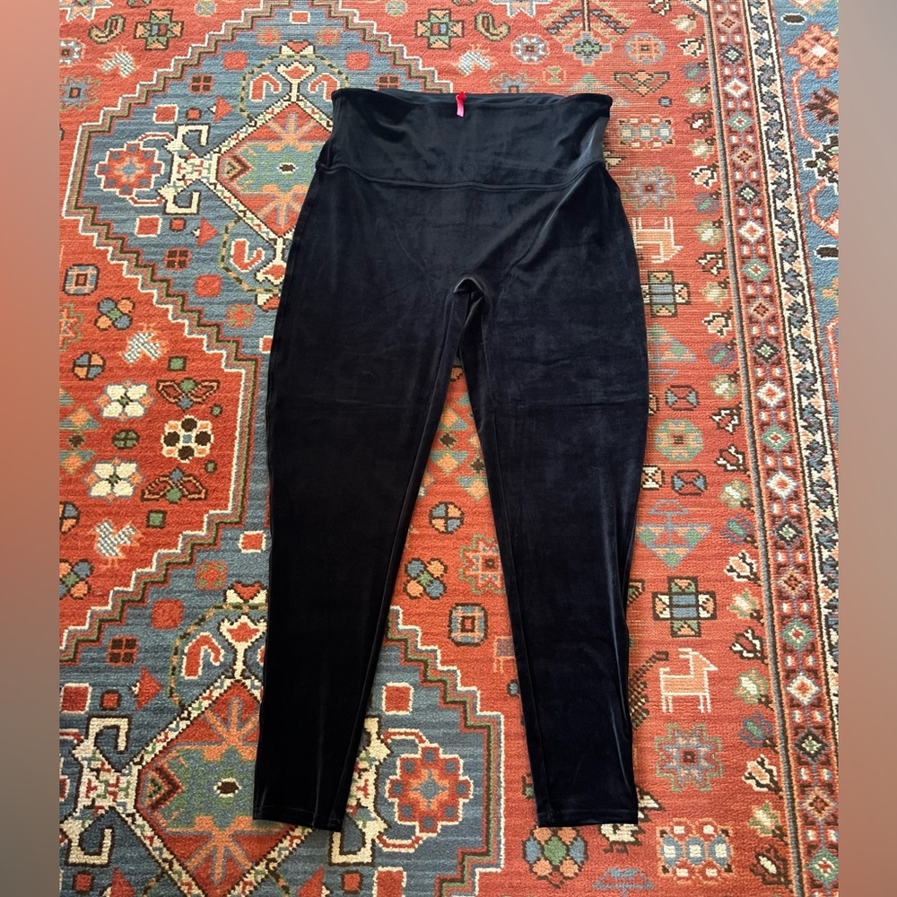 SPANX BLACK VELVET LEGGINGS 3X